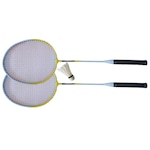 Kit de Badminton Starflex com Raquetes + Peteca + Bolsa AMARELO/BRANCO