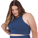 Top Fitness Alto Giro Tule - Feminino AZUL ESCURO