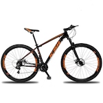 Bicicleta Aro 29 KSW XLT MTB - Freio Hidráulico - Câmbio Shimano Altus - 27 Marchas PRETO/LARANJA