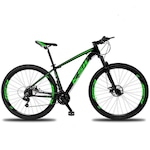 Bicicleta Aro 29 KSW XLT - Freio a Disco - Câmbio Importado - 21 Marchas - Adulto PRETO/VERDE