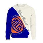 Blusão de Moletom Nba New York Knicks Wordmark Color - Masculino Off White