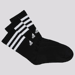 Meia Cano Alto adidas 3S - 3 Pares - Adulto PRETO