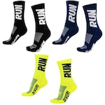 Kit Meia de Corrida HUPI Run - 3 Pares PRETO/AMARELO