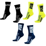 Kit Meia Hupi Run 42K 36 ao 42 - 3 Pares - Adulto PRETO/AMARELO