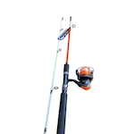 Kit de Pesca Petlazer: Molinete + Vara Sabre 1,50M 17Lb 2P Comlinha 0,30 LARANJA