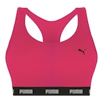 Top Fitness Puma Nadador com Bojo - Feminino Rosa Esc/Preto