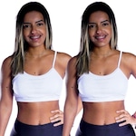 Kit Top Fitness Belmento Alcinha com Bojo Fitness Academia Esporte Lazer - 2 Unidades - Feminino BRANCO