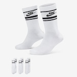 Kit de Meias Nike Sportswear Everyday Essential - 3 Pares - Adulto BRANCO/PRETO