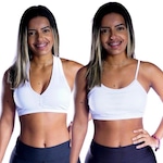 Kit de Top Nadador com Bojo Suplex Alcinha Fitness - 2 unidades - Feminino BRANCO