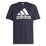 Camiseta adidas Essentials Logo - Masculina AZUL ESC/BRANCO