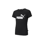 Camiseta Puma Essentials Logo - Infantil PRETO