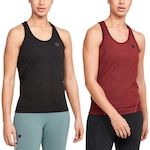 Kit Camisetas Regata Under Armour RUSH Seamless - 2 Unidades - Feminina PRETO