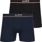 Kit Cuecas Boxer Lupo Cós - Adulto - 2 unidades AZUL/PRETO