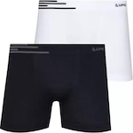 Kit Cuecas Boxer Lupo Cós - Adulto - 2 unidades PRETO/BRANCO