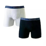 Kit Cuecas Boxer Lupo - Adulto - 2 unidades BRANCO/AZUL