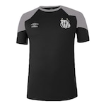 Camisa do Santos 2023 Umbro Concentração - Masculina PRETO/CINZA