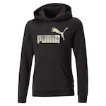 Blusão de Moletom com Capuz Puma Essentials Nova Shine Hoodie - Infantil PRETO