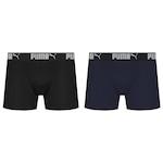 Cueca Boxer Puma Sport - 2 Unidades - Masculina PRETO/AZUL ESC