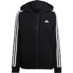 Jaqueta com Capuz adidas 3S Ft Fz R Hd - Feminina PRETO