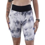 Bermuda Selene Fitness Stamp - Feminina PRETO/CINZA