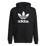 Blusão de Moletom com Capuz adidas Logo Classics - Masculino PRETO/BRANCO