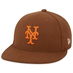 Boné Aba Reta New Era 59fifty Low Profile Mlb New York Mets Modern Classic Fitted - Fechado - Masculino MARROM