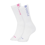 Kit Meia Cano Alto Puma Esportiva - 2 unidades - Feminina BRANCO