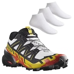 Tênis Salomon Speedcross 6 - Masculino + 3 Pares de Meias BRANCO/PRETO