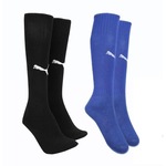 Kit de Meiões Puma Liga Core com 2 Pares - Adulto PRETO/AZUL