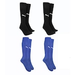 Kit de Meiões Puma Liga Core com 4 Pares - Adulto PRETO/AZUL