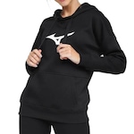 Blusão Feminino Mizuno com Capuz Big Logo PRETO