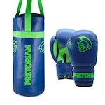 Kit de Lutas Pretorian Boxe e Muay Thai com Saco de Pancada + Luvas 2 - Infantil AZUL