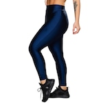 Calça Legging MVB Modas Poliamida Brilhosa Cintura Alta - Feminina AZUL