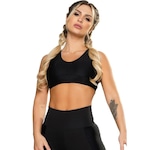 Top Fitness MVB Modas Nadador Poliamida Brilhosa - Feminino PRETO