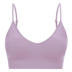 Top Fitness She Triângulo Microfibra sem Costura Canelado - Feminino ROXO