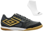 Chuteira Futsal Umbro Pro 5 Bump Club + Par de Meias - Adulto PRETO/OURO