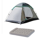 Kit Barraca de Camping 2 Pessoas Aruba Coleman + Colchão Inflável CINZA