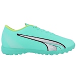 Chuteira Society Puma Ultra Play TT - Adulto VERDE/BRANCO