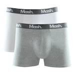 Kit 2 Cueca Boxer Cotton Mash Masculina Cós Elástico BRANCO