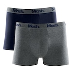 Kit 2 Cueca Boxer Cotton Mash Masculina Cós Elástico AZUL ESC/AZUL