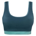 Top Fitness com Bojo She Bojo Recortes Brilho - Feminino AZUL ESCURO