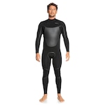 Long John Quiksilver 3/2 Marathon Sessions Chest Zip - Masculina PRETO