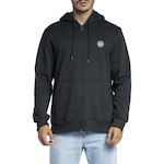 Blusão de Moletom com Capuz Quiksilver Aberto Transfer Round WT23 - Masculino PRETO