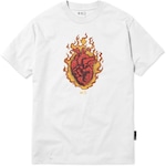 Camiseta Mcd Corazón En Llamas - Masculina BRANCO