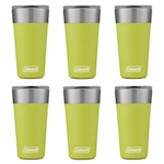 Kit de Copos Térmico Coleman com Tampa - 600ml - 6 Unds Light Green VERDE