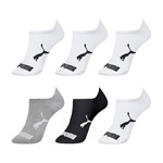 Kit de Meias Sapatilha Puma Esportiva - 6 Pares - Masculina BRANCO/CINZA