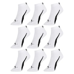 Kit de Meias Sapatilha Puma Esportiva - 9 Pares - Masculina BRANCO/PRETO