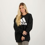 Blusão de Moletom adidas Logo Boyfriend - Feminino PRETO