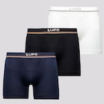 Kit Cueca Boxer Lupo Microfibra Seamless Sortidas - 3 unidades - Masculina PRETO