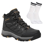 Kit Bota Skechers Impermeável Relmet Daggett + Par de Meia - Masculina CINZA